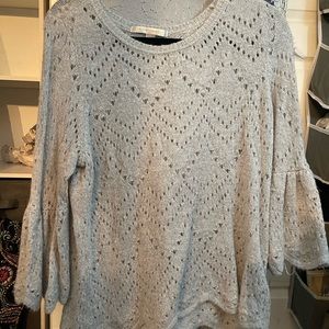 Lauren Conrad bell sleeve grey sweater shirt